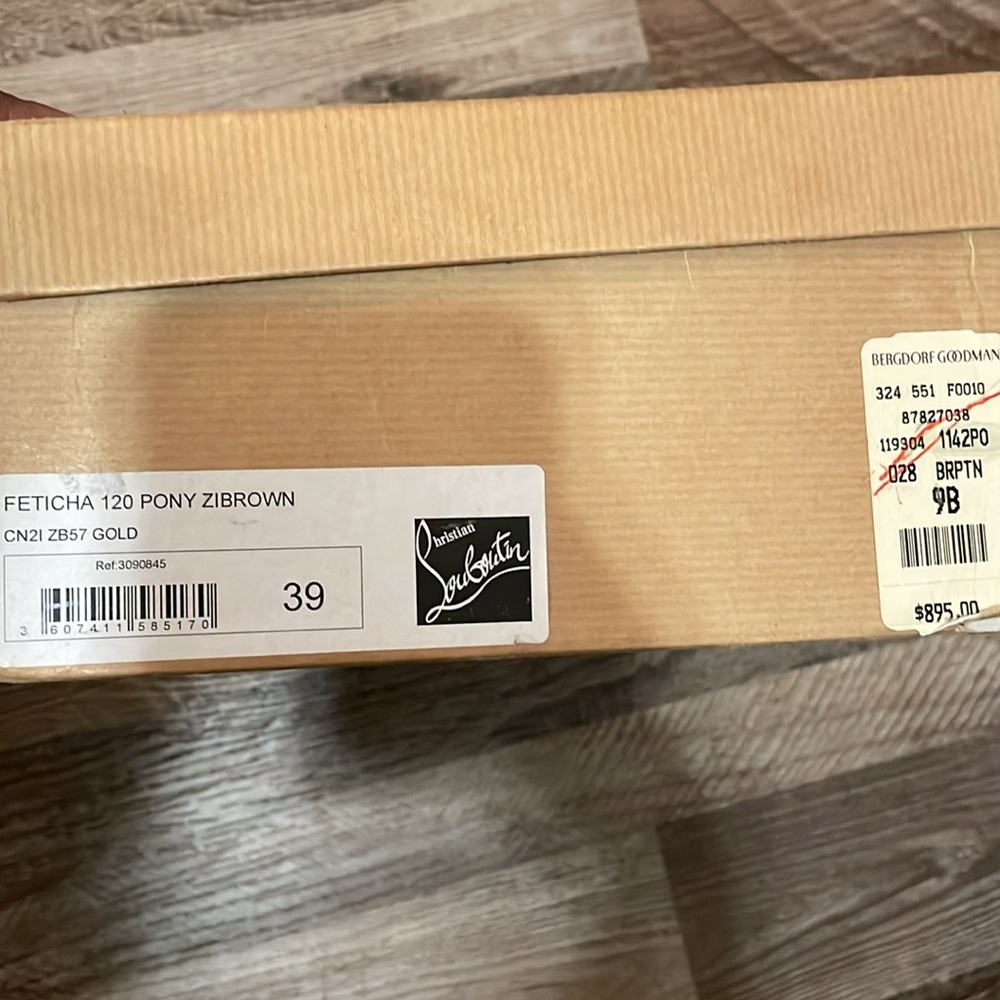 Christian Louboutin Feticha 120 Pony Zibrown. Size 39. Good condition. See pics. - Picture 9 of 9